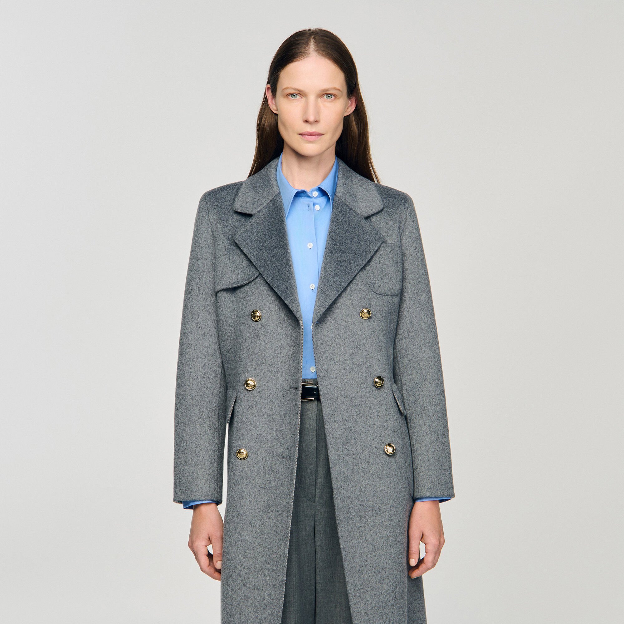 Double-faced check coat