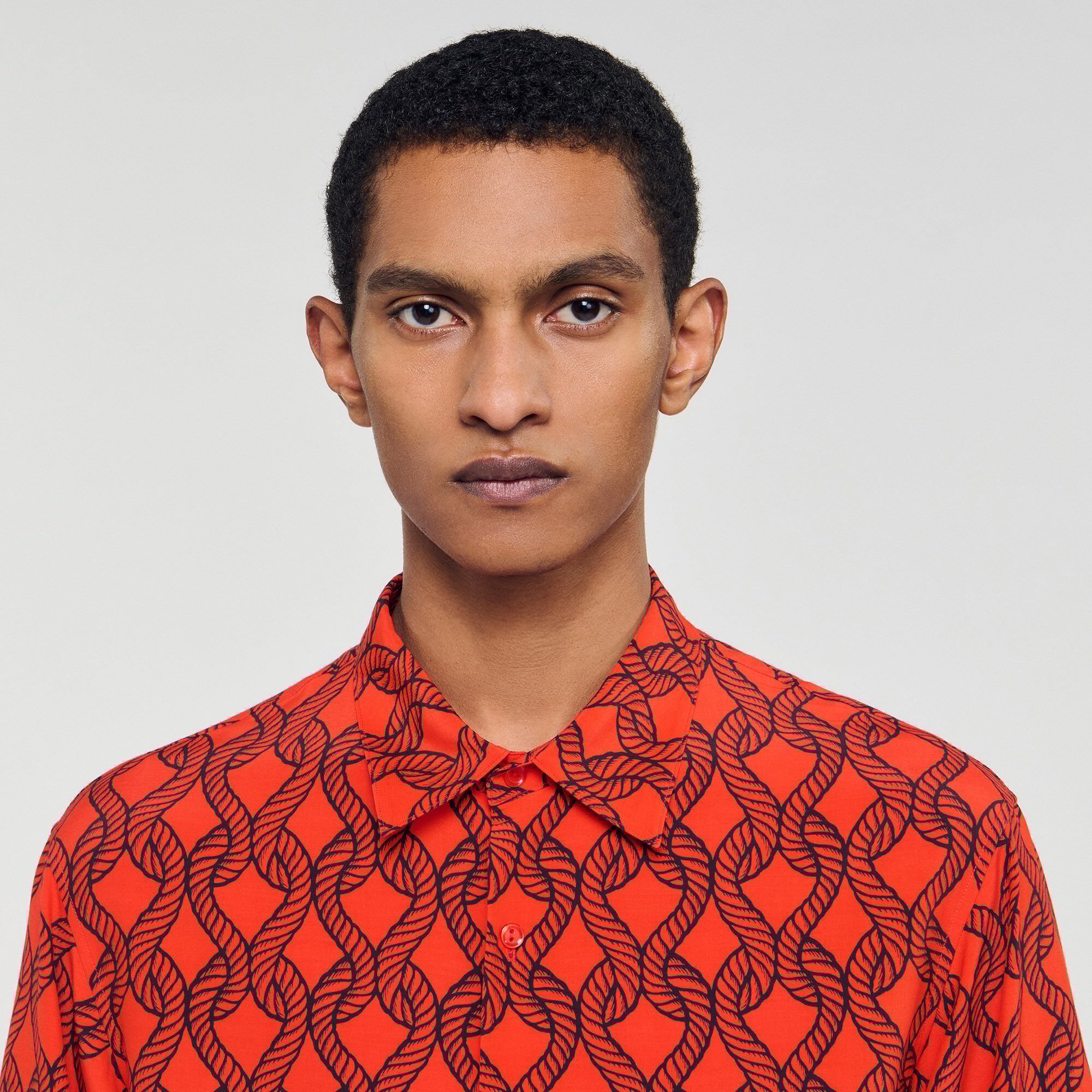 Loose-fit rope print shirt