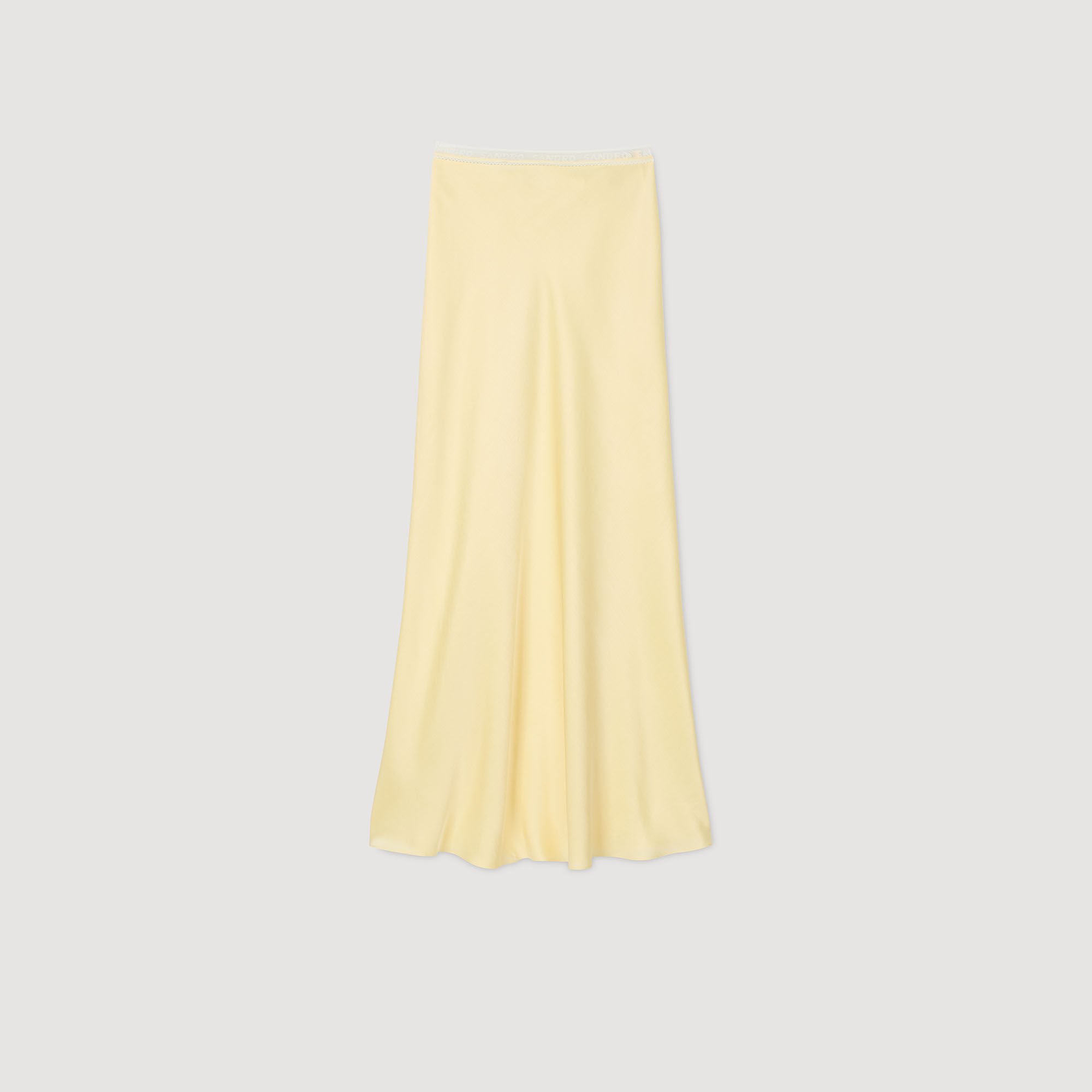 Long satin-effect skirt