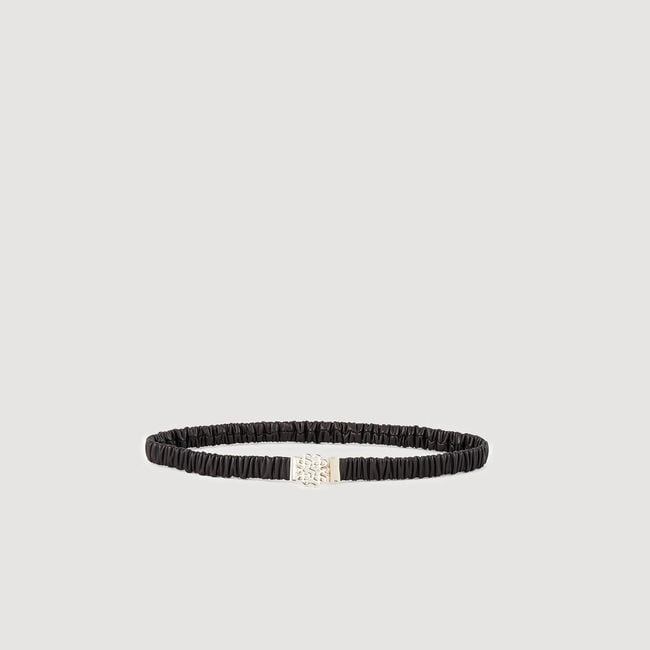 Elasticated leather belt