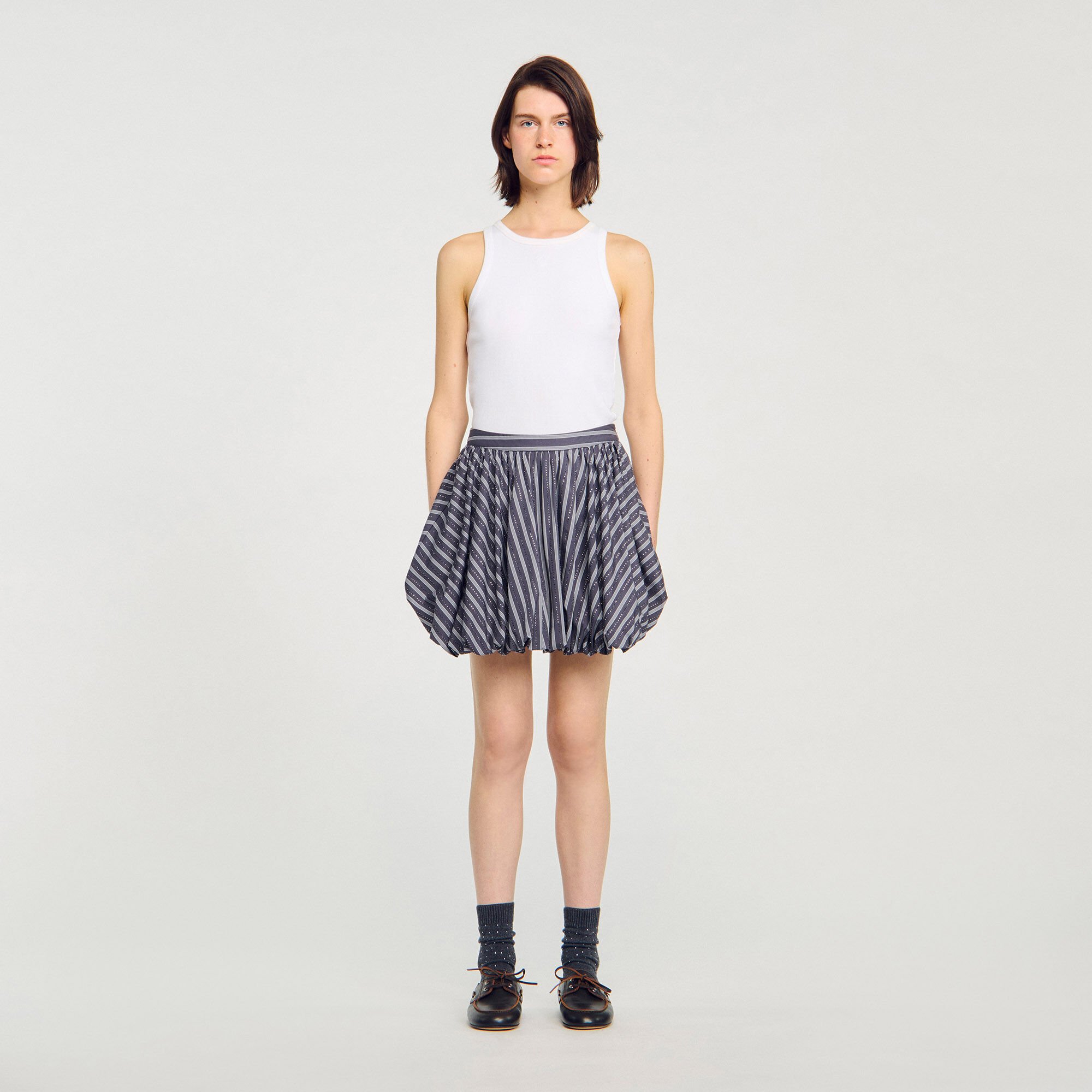 Striped rhinestone bubble skirt