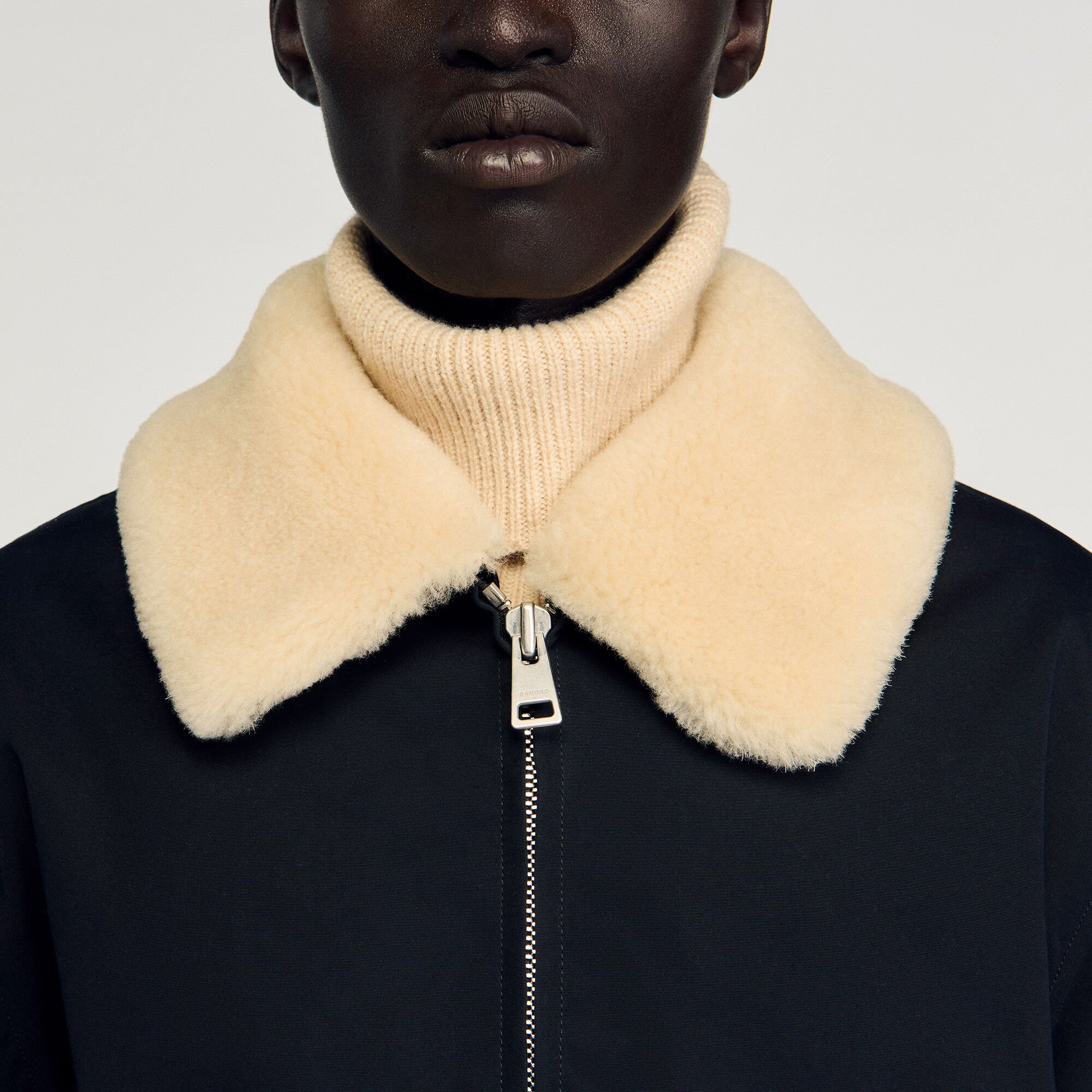Shearling collar aviator jacket Shearling collar aviator jacket