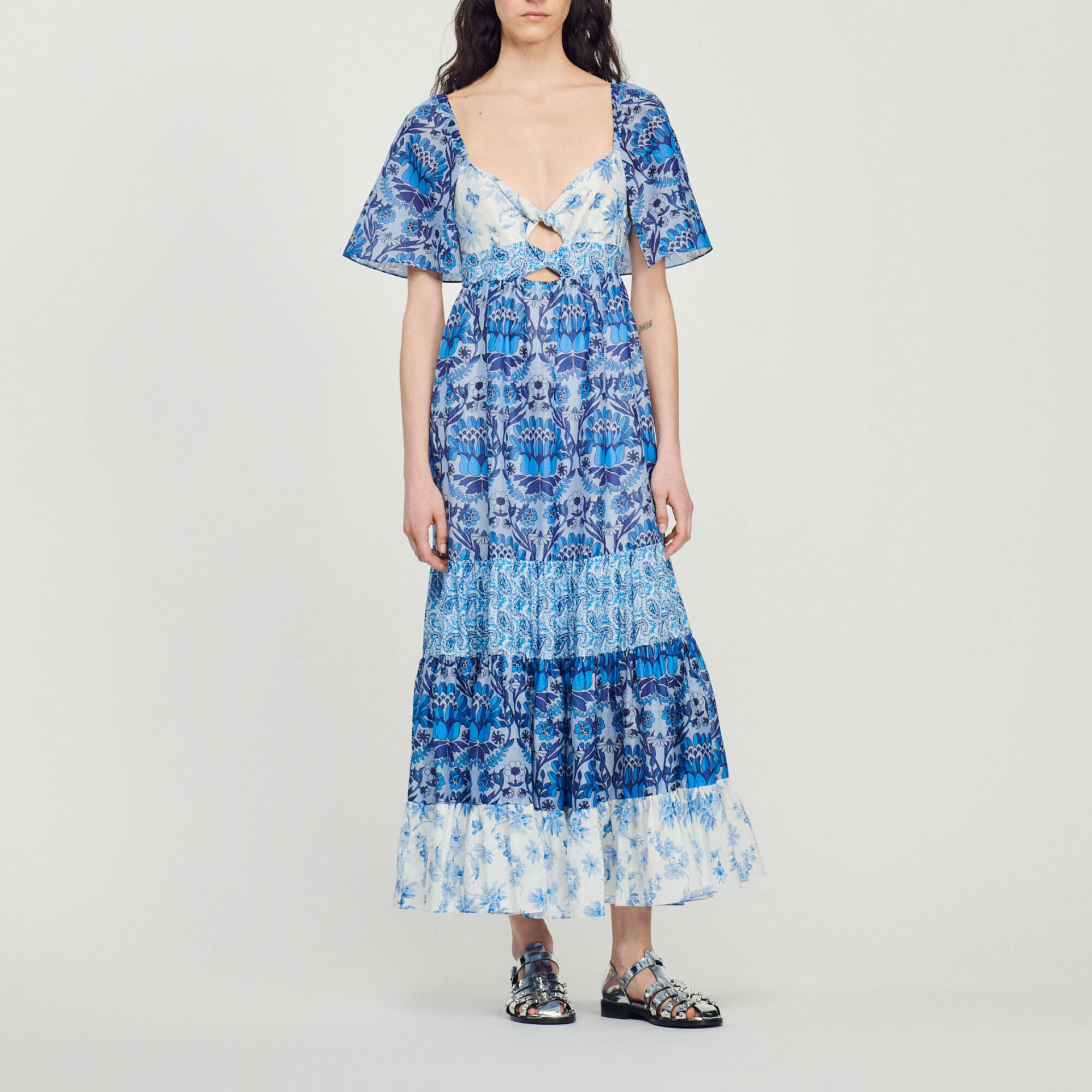 Sandro scarf print dress top