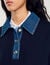 sweater with denim collar