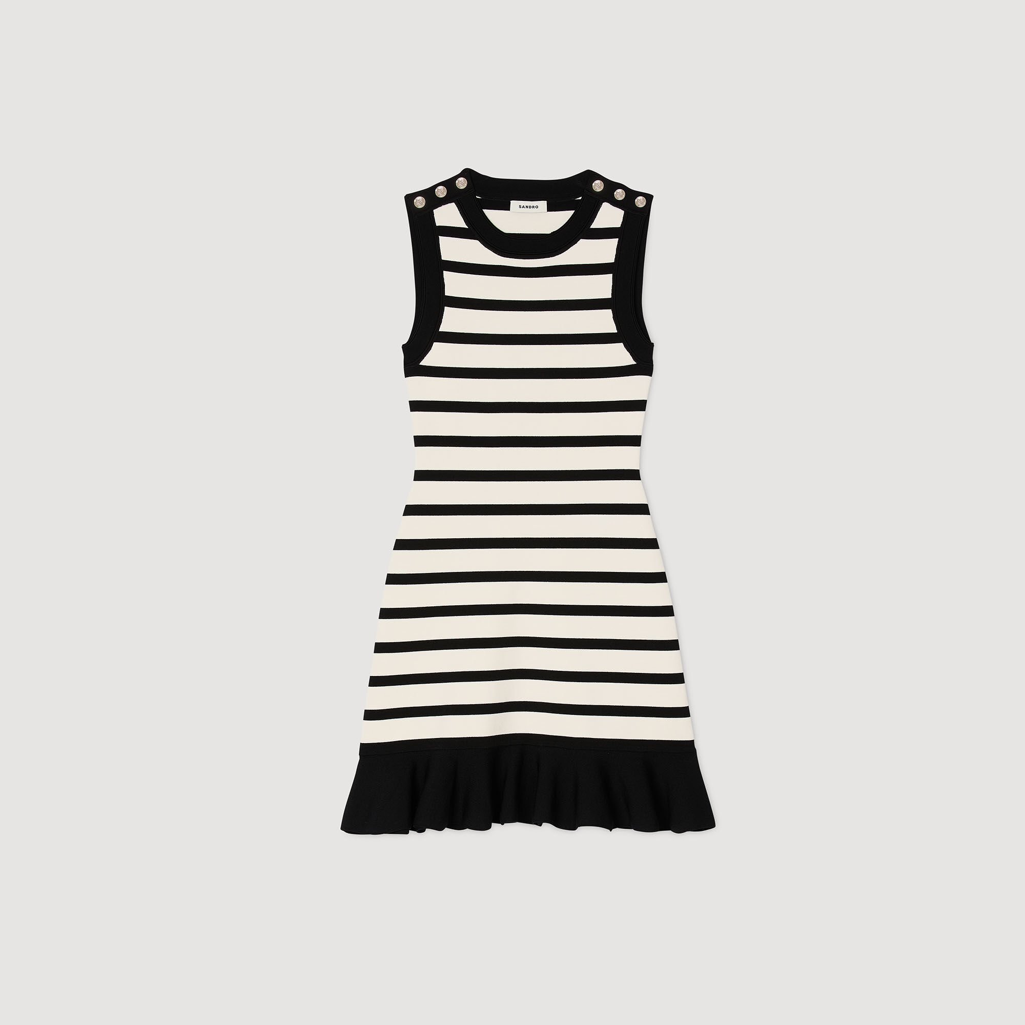 Striped knit mini dress