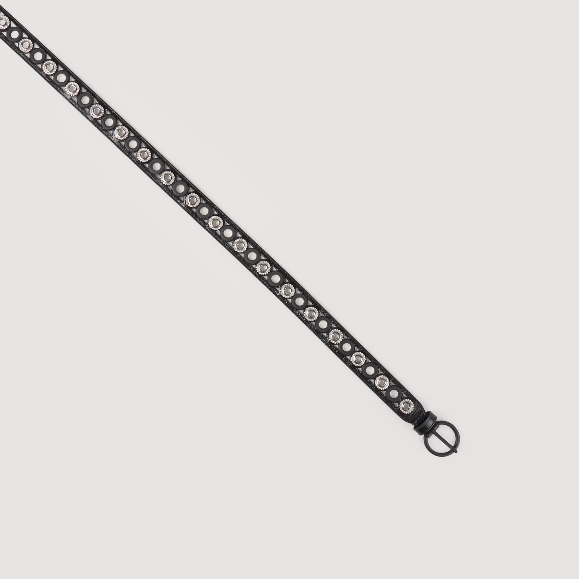 Leather belt with eyelets