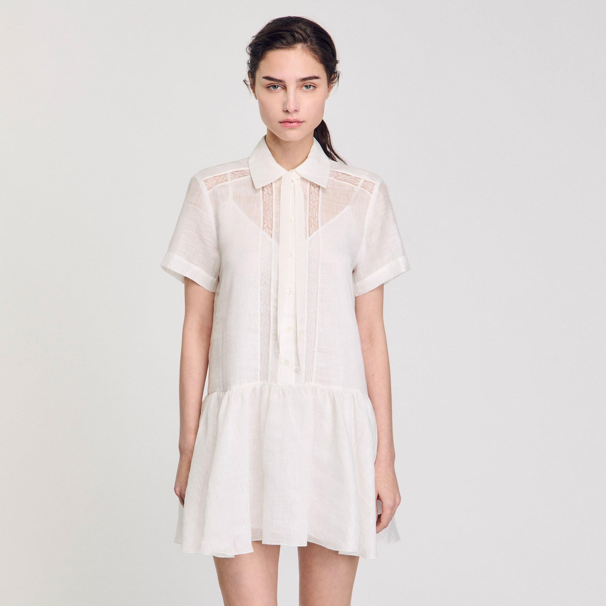 Mini dress with lace details