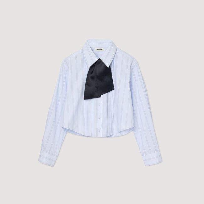 Cropped shirt with removable tie
