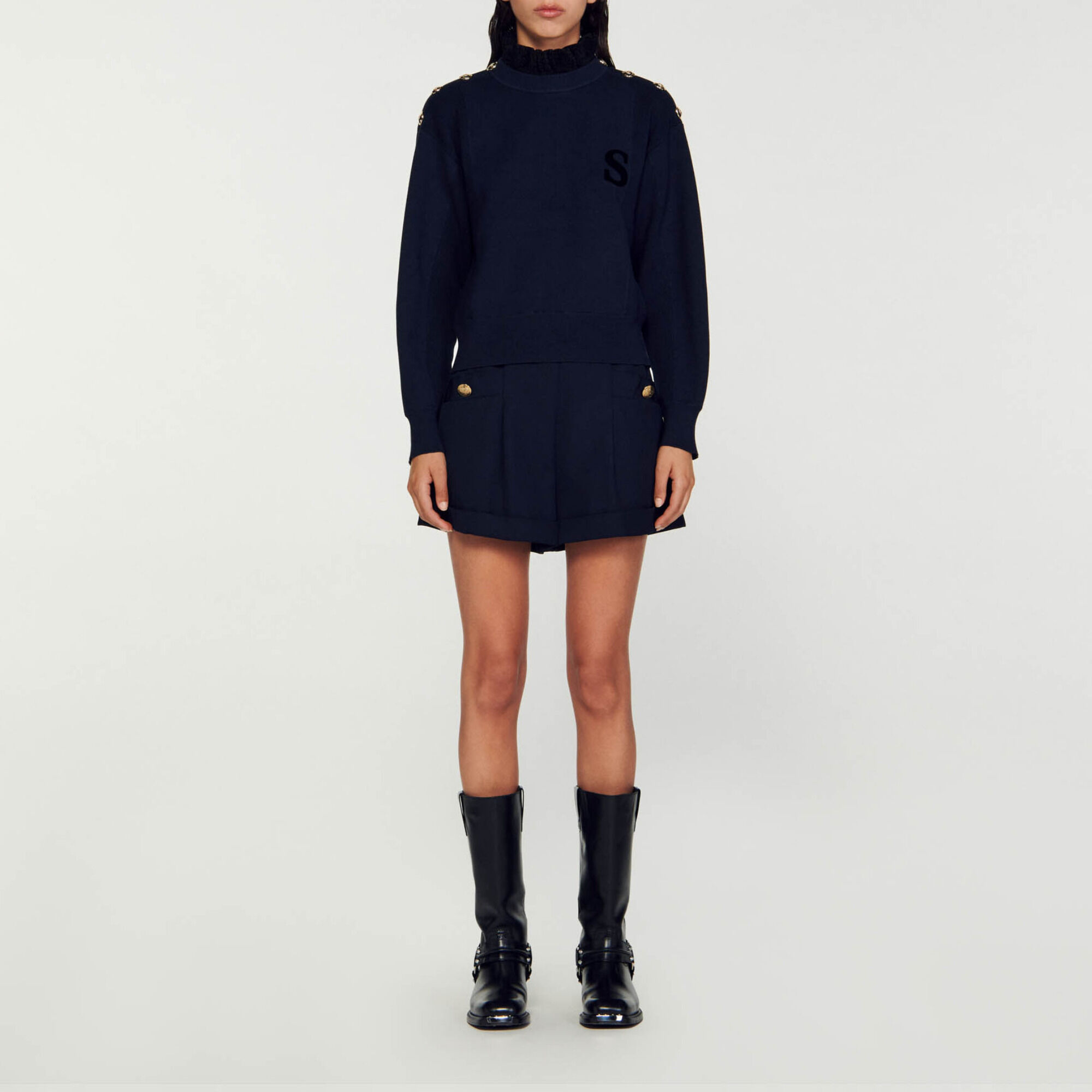 Cropped turtleneck sweater