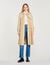 Pleated trench coat with belt