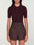 Short-sleeved polo neck sweater