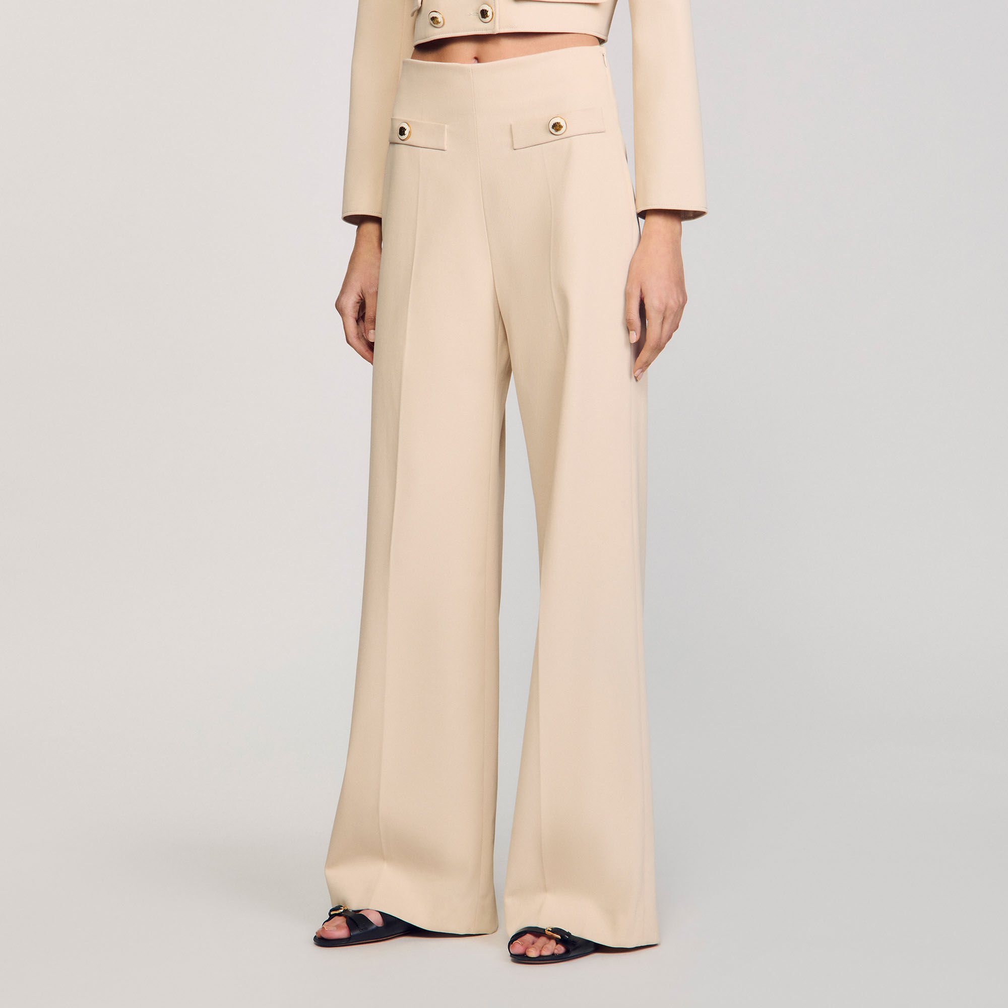パンツ A FERRETTI Woman Pants Beige 03101625 0149 Viscose linen trousers stretch | Alberta Ferretti