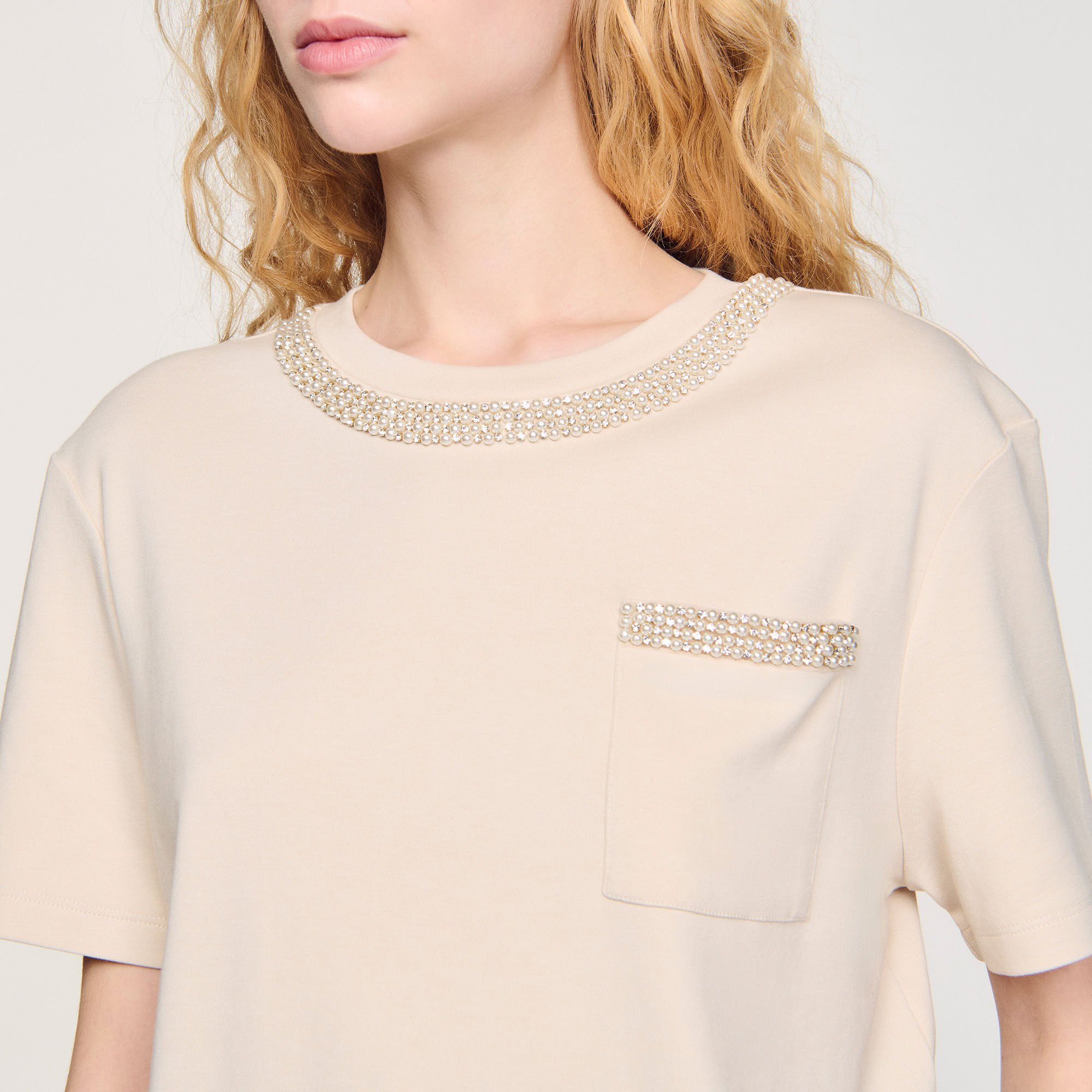 T-shirt with rhinestone details