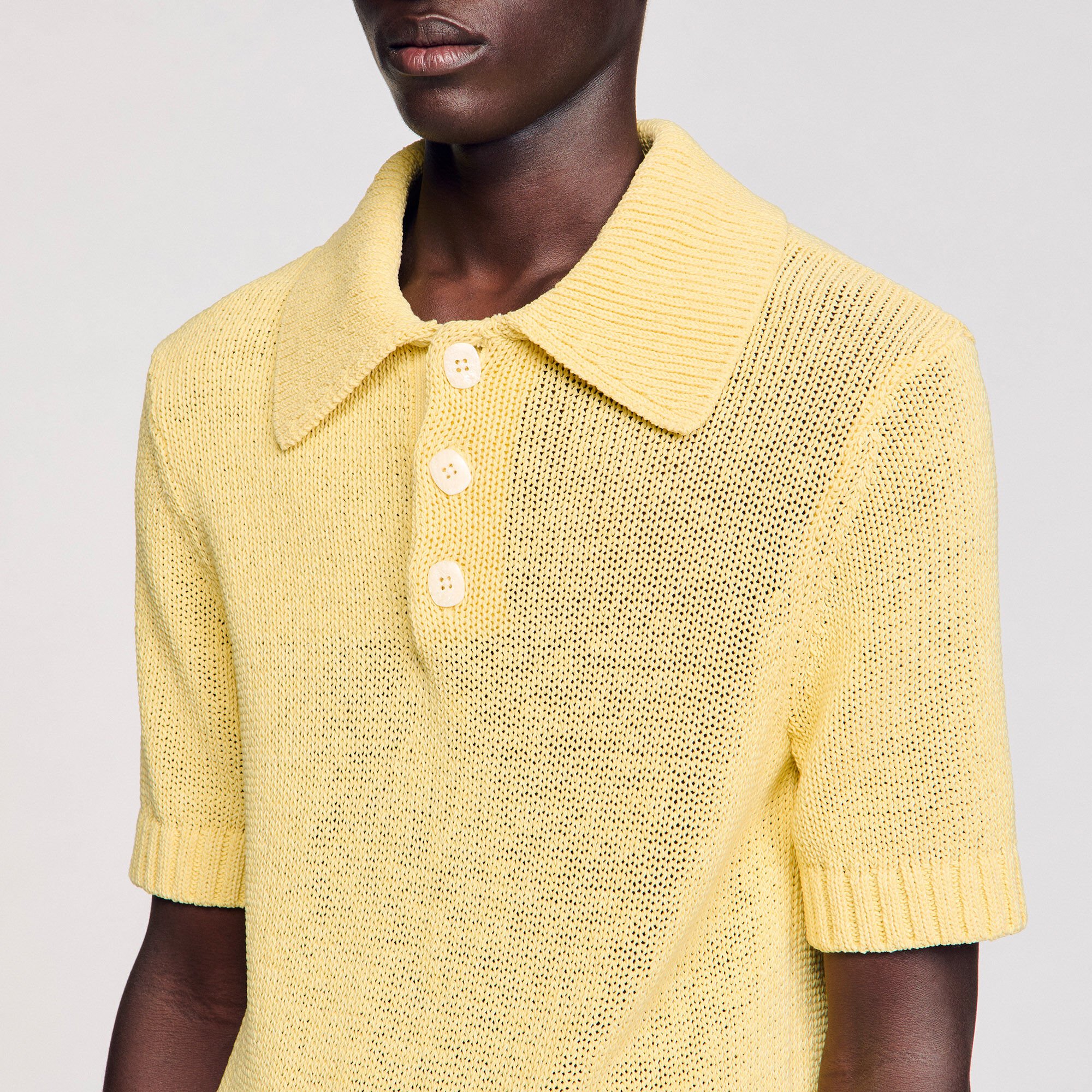 Knit polo shirt