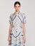 Spiral-motif silk midi dress