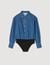 Denim shirt bodysuit