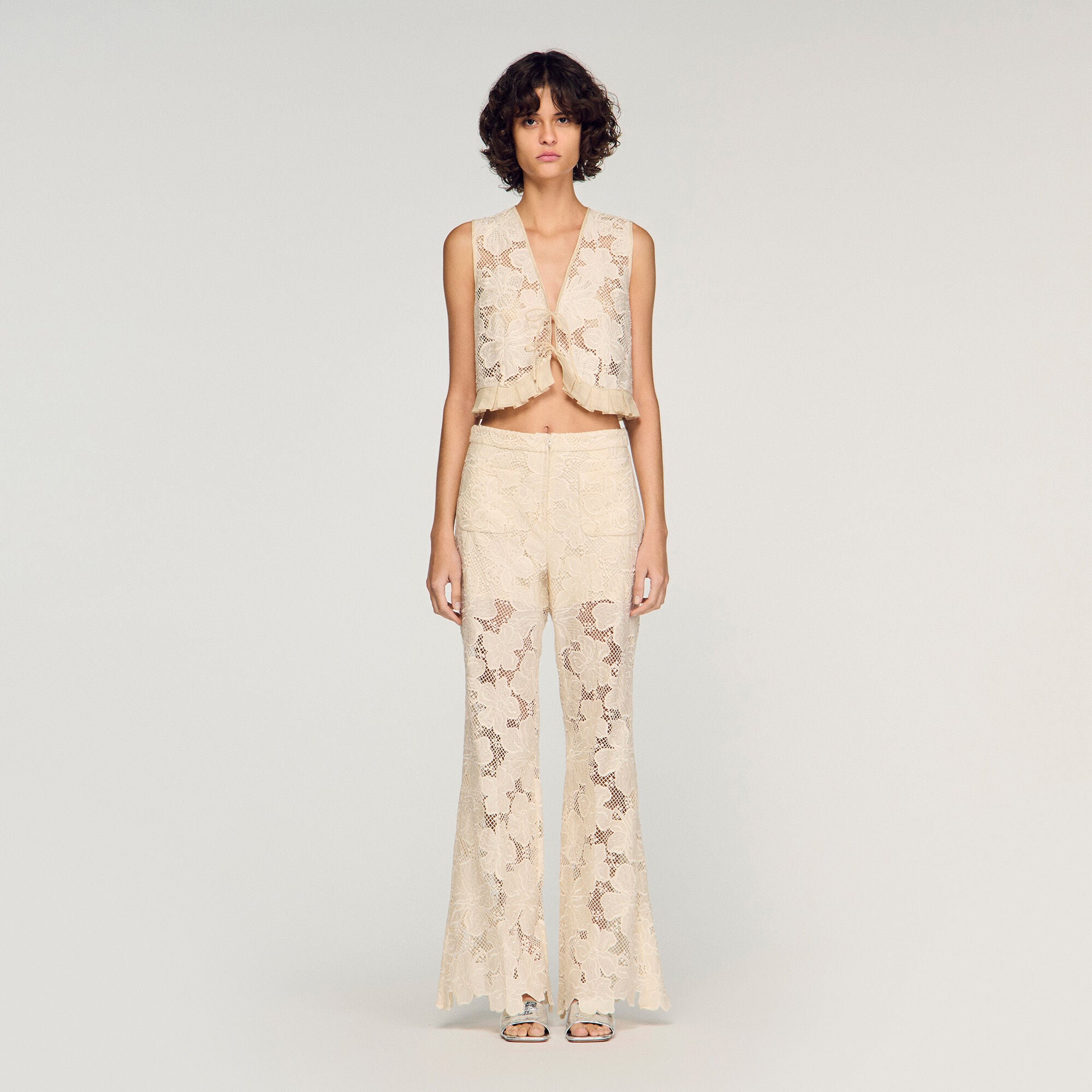 Guipure lace crop top