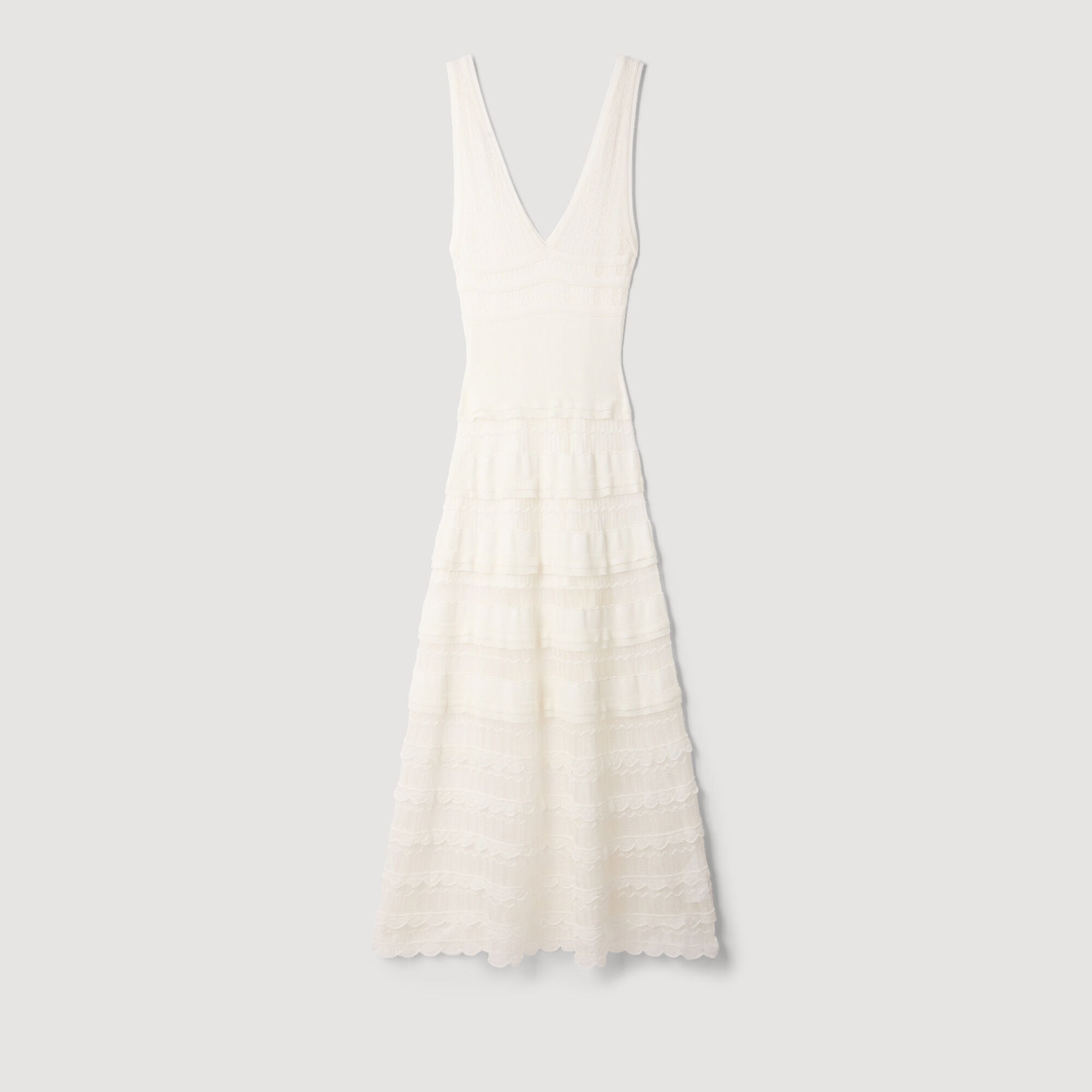 Pointelle knit maxi dress