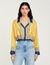 Short patterned flowing silk shirt