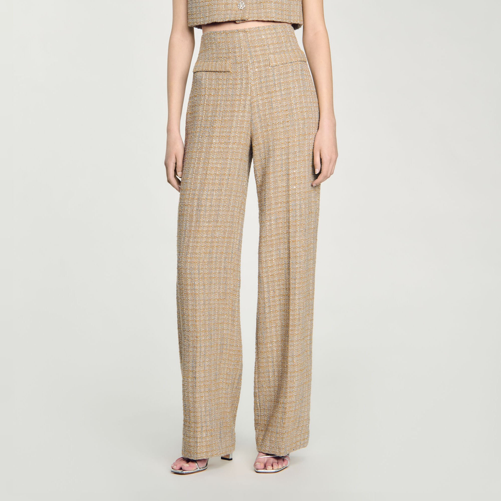 Checked tweed trousers