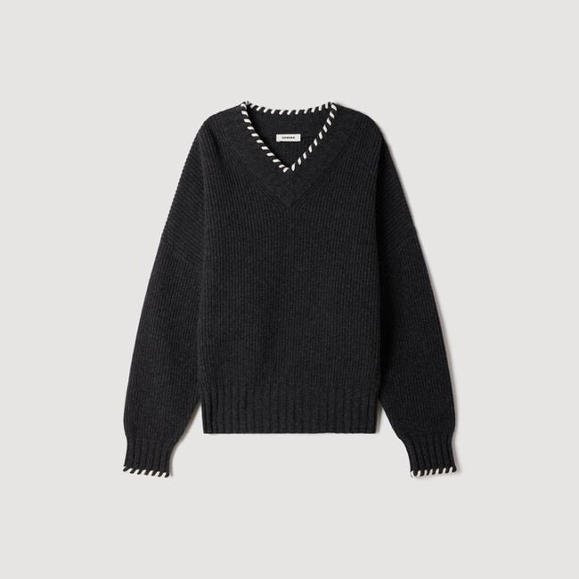 Braided V-neck sweater - Women | Sandro