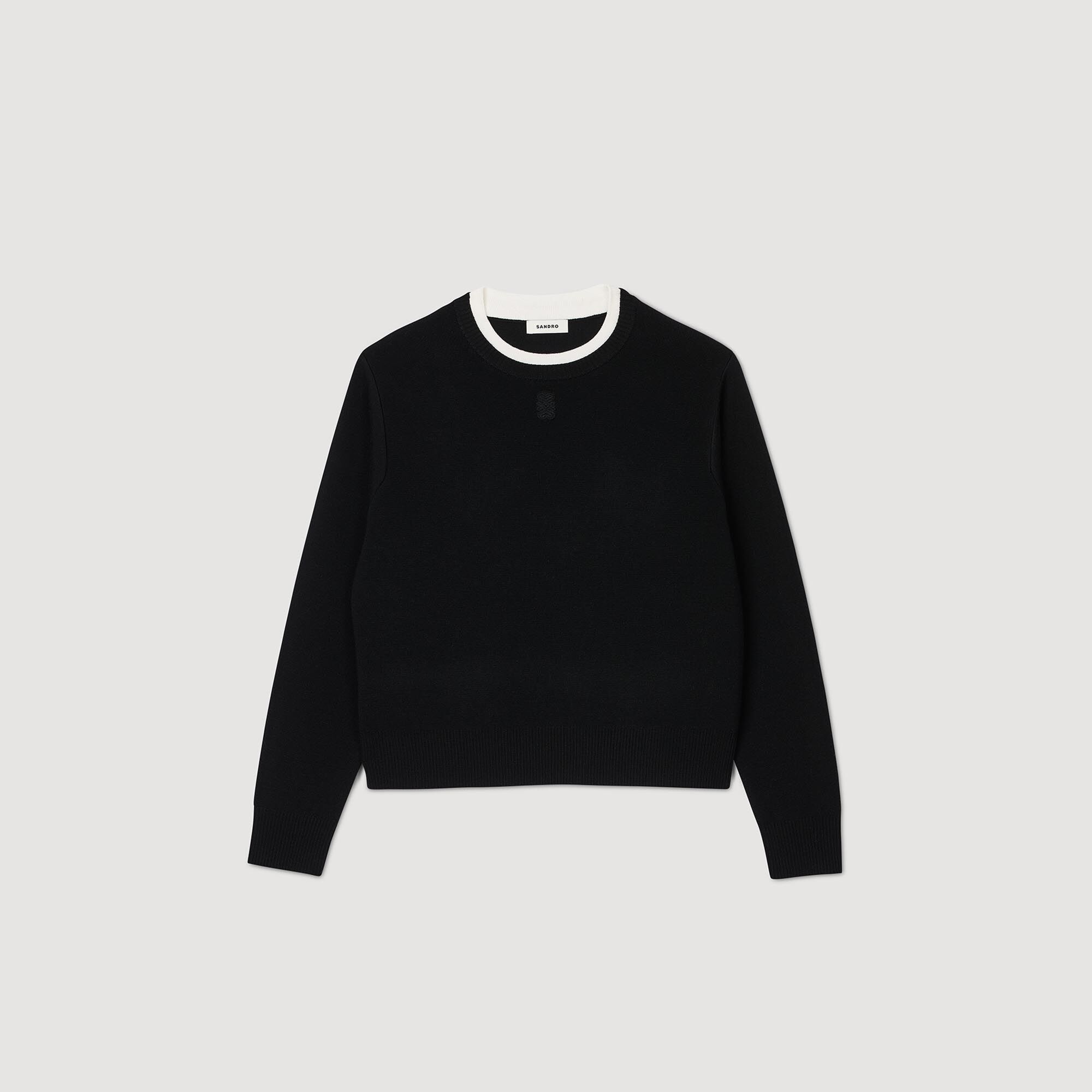 Wool blend sweater black / gray For Women | Sandro Paris
