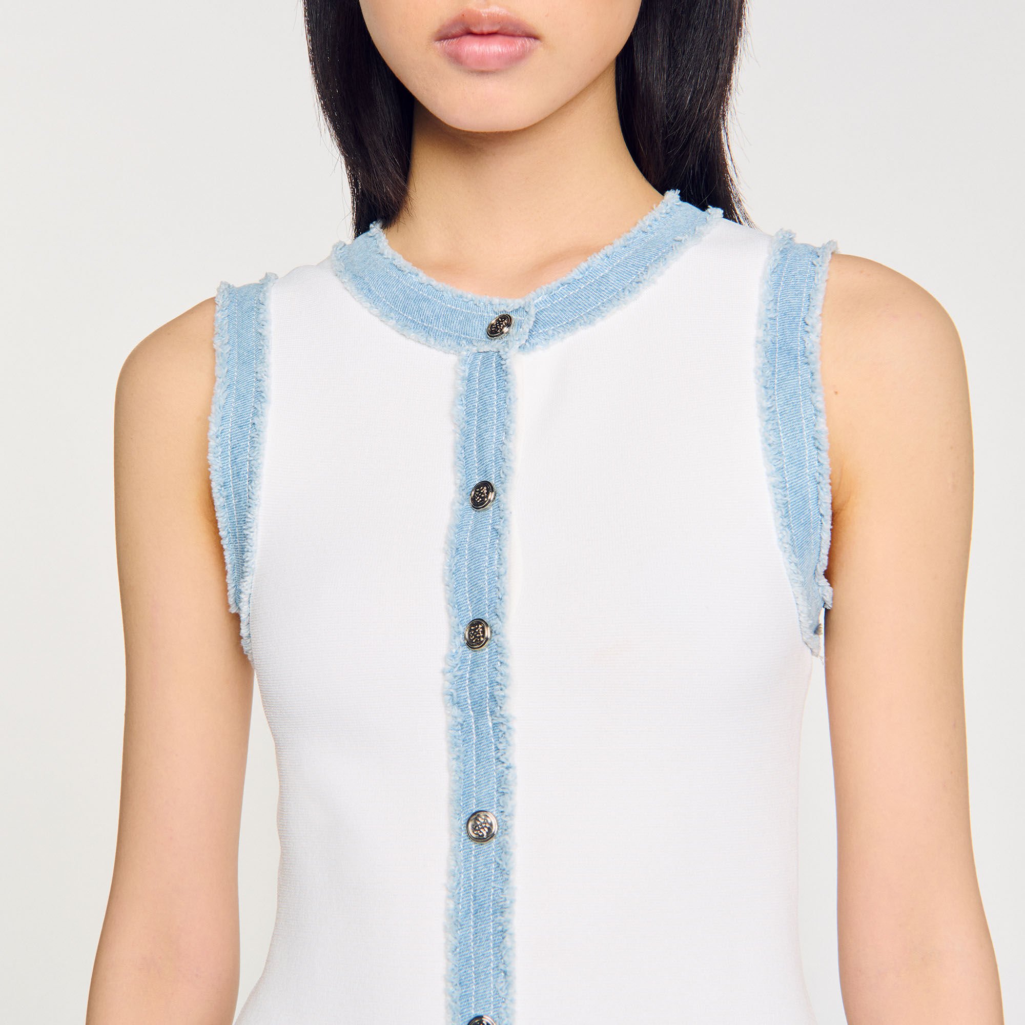 Mini knit dress with ruffles