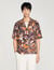 Loose-fit print shark collar shirt