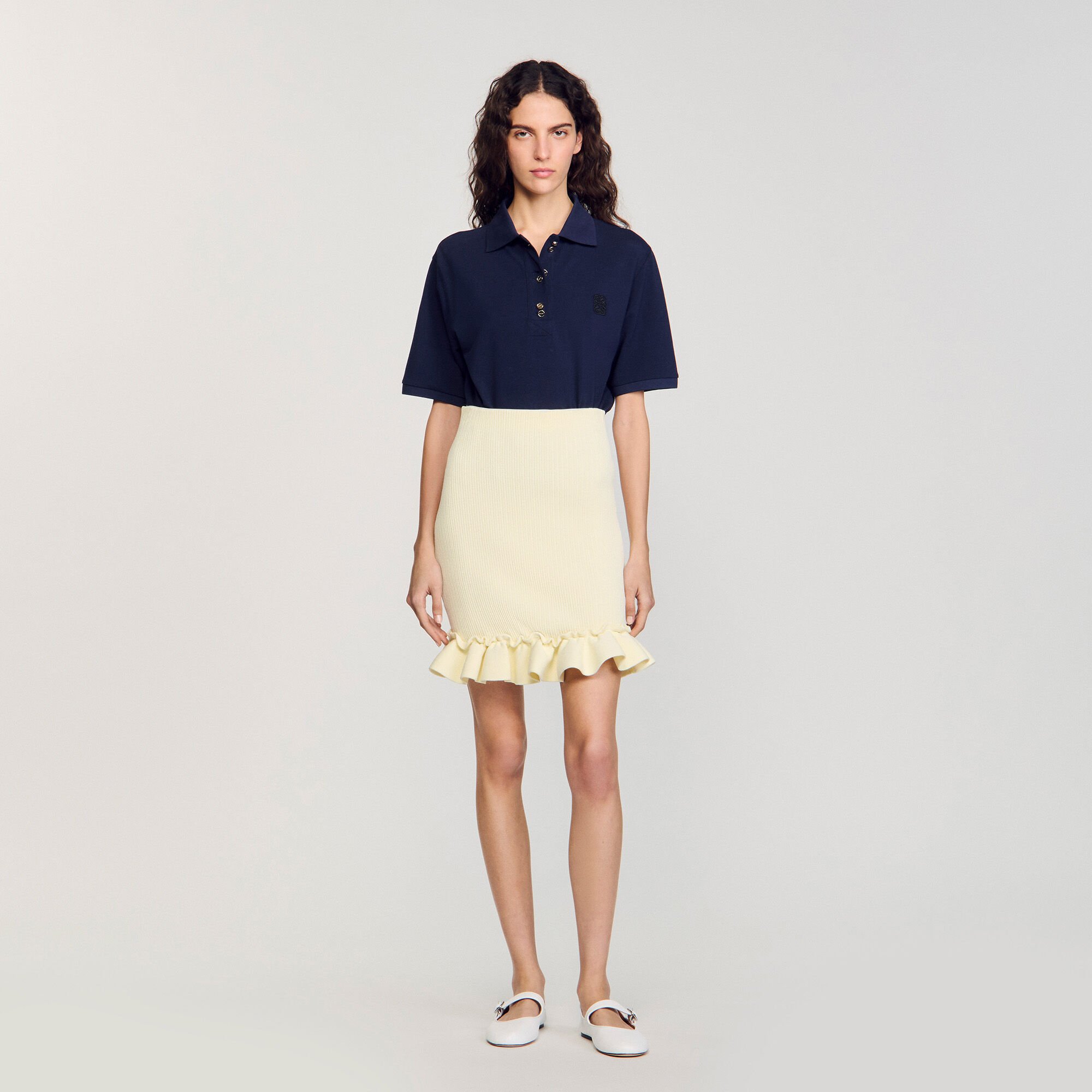 Knitted skirt with ruffle