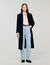 Contrast polo-neck knit sweater