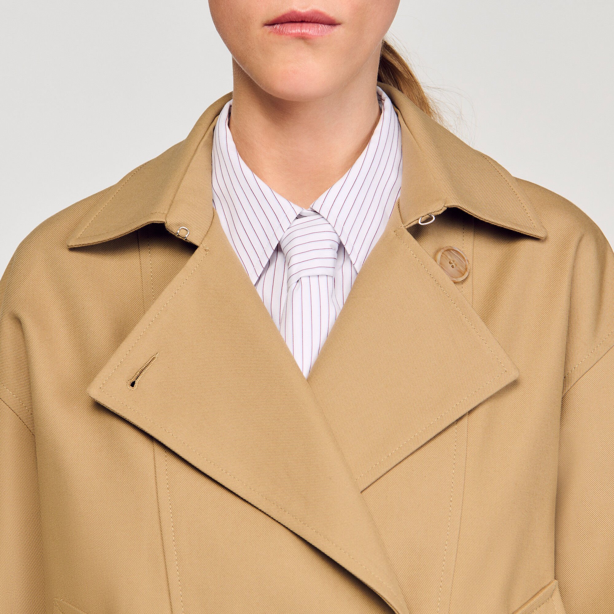 Short oversized trench coat