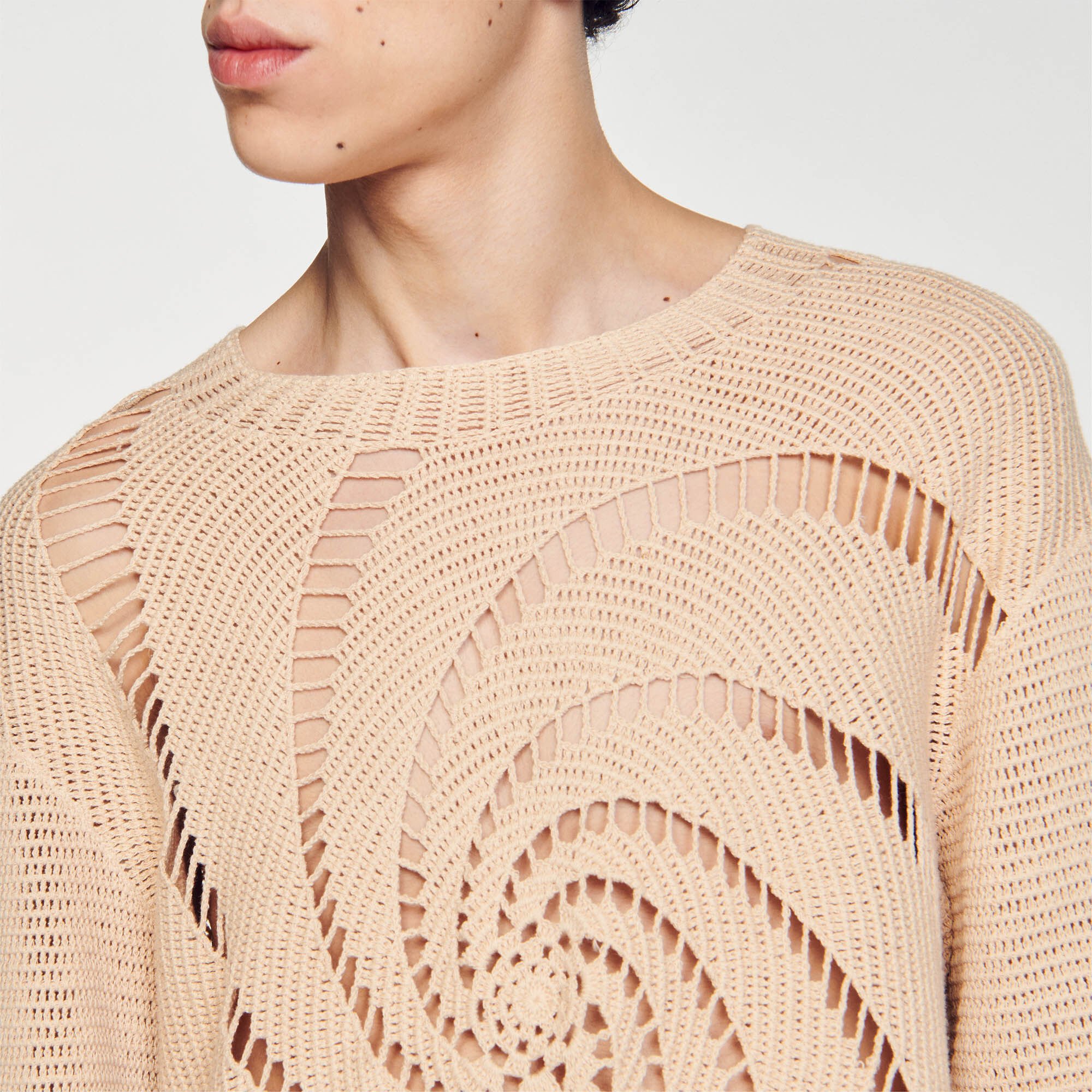 Cotton crochet spiral sweater