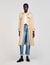 Pleated trench coat with belt