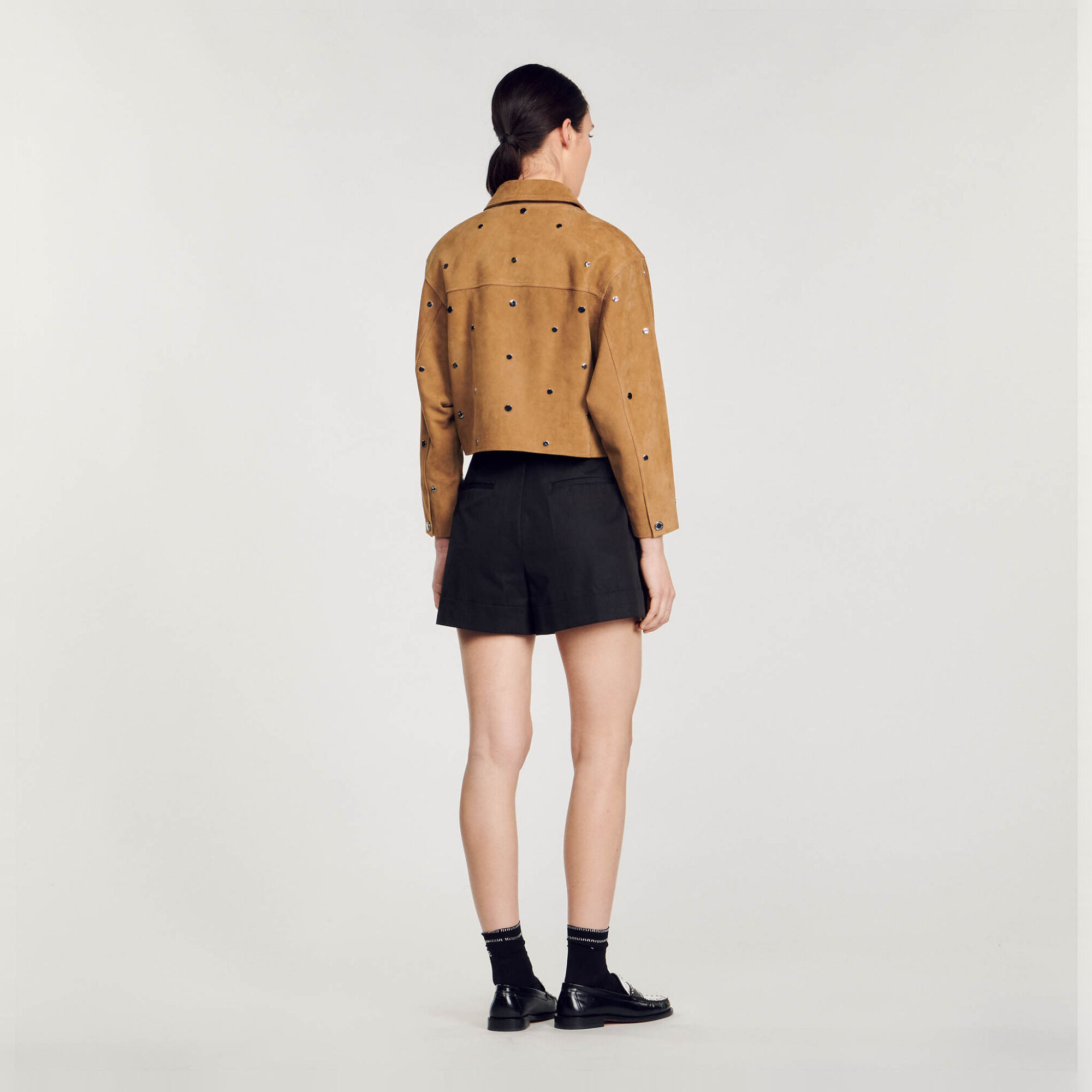 sandro paris  ウールニット　ジャケット Knitted jacket black / gray for Men | Sandro Paris