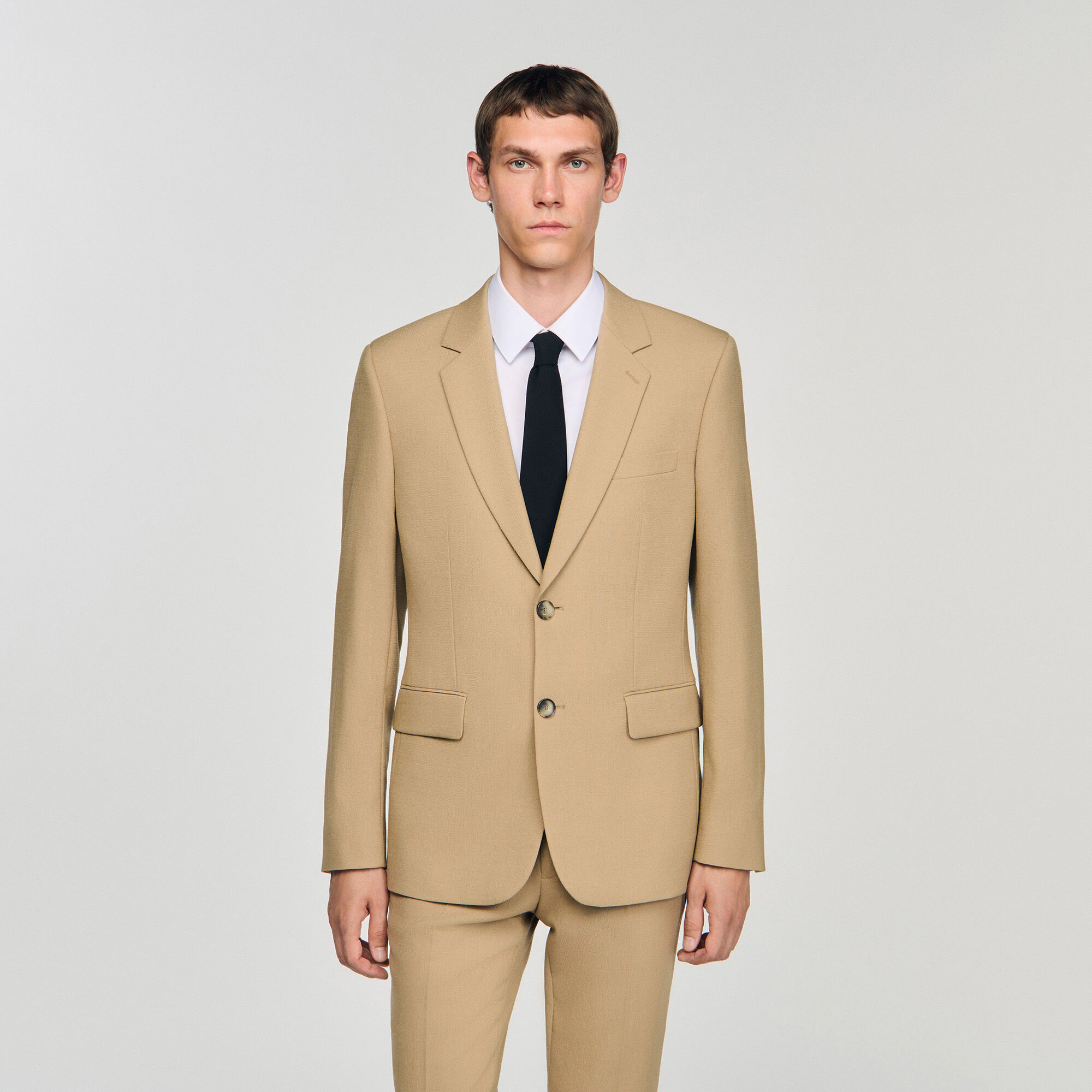 Wool suit jacket white / beige for Men | Sandro Paris