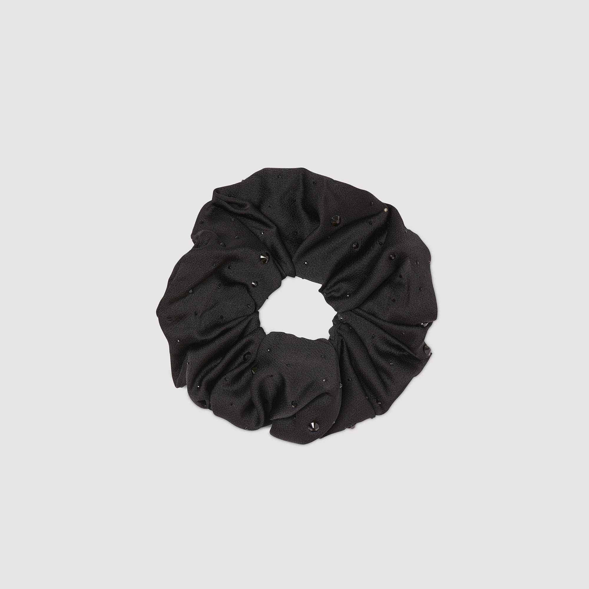 Rhinestone scrunchie black / gray For Women | Sandro Paris