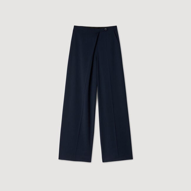 Asymmetric straight-leg trousers