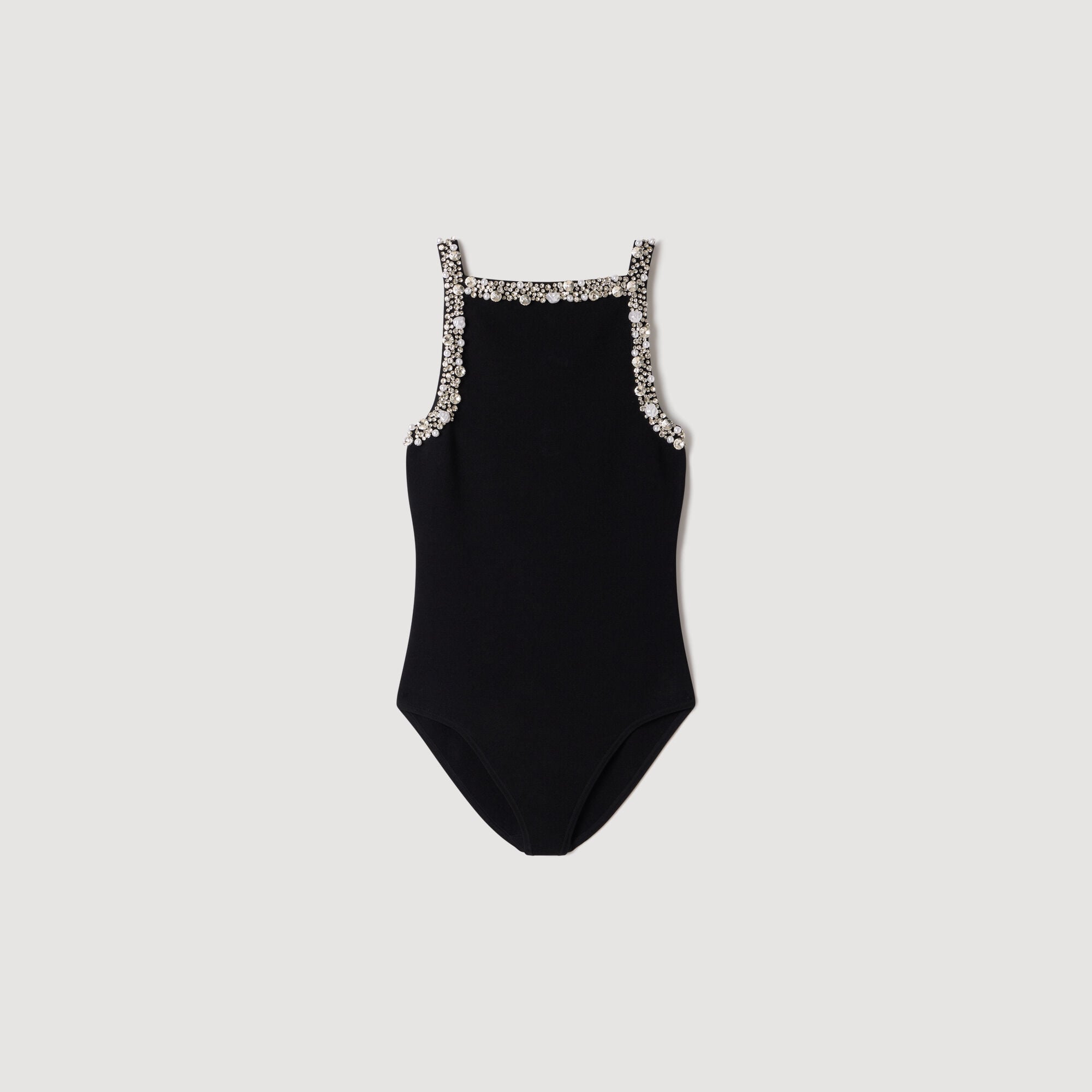 Bead and rhinestone knit bodysuit - Women | Sandro