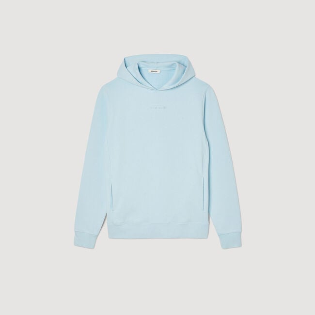 Hooded sweatshirt with rubber logo