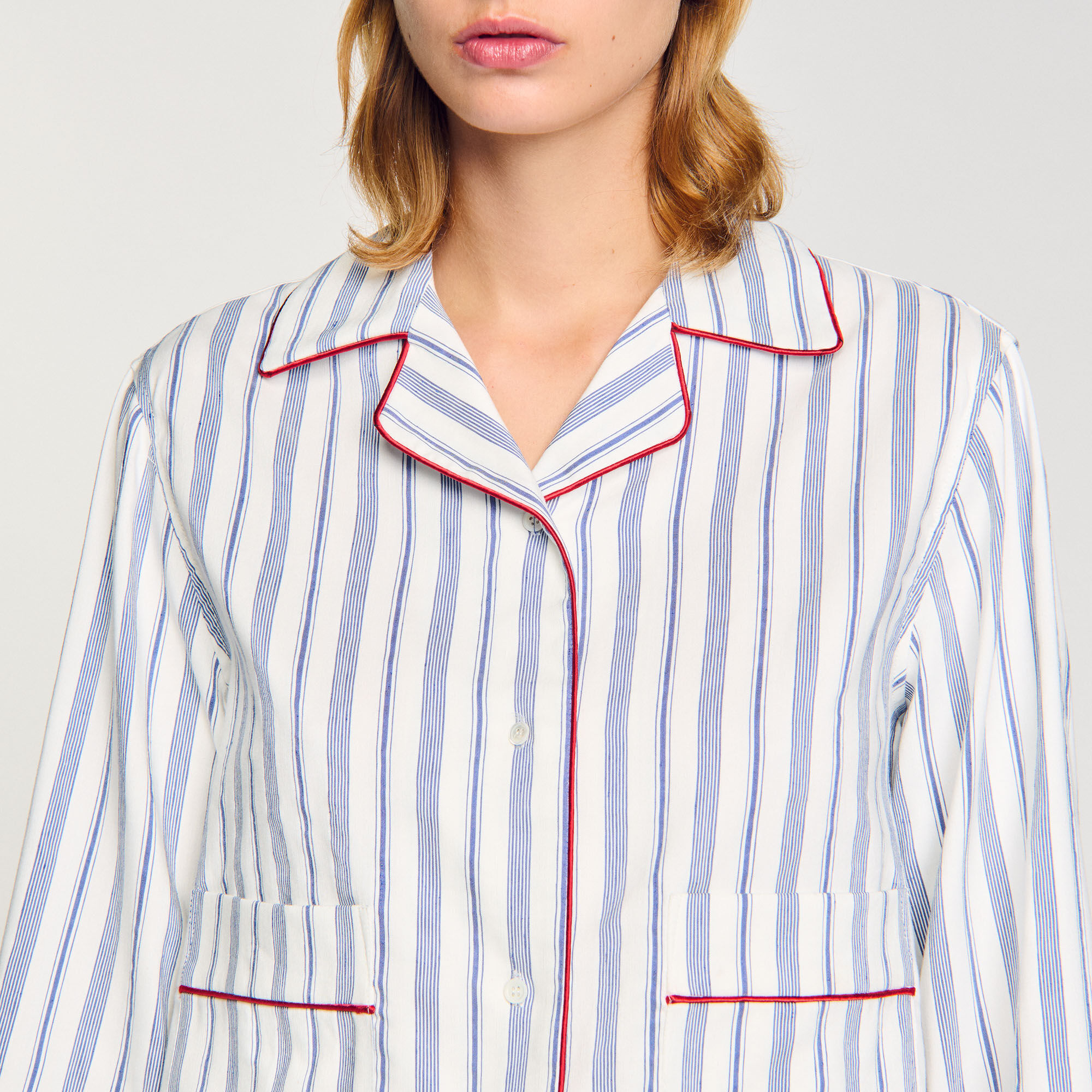 Striped shirt blue For Women | Sandro Paris