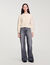 Cropped fluffy knit cardigan