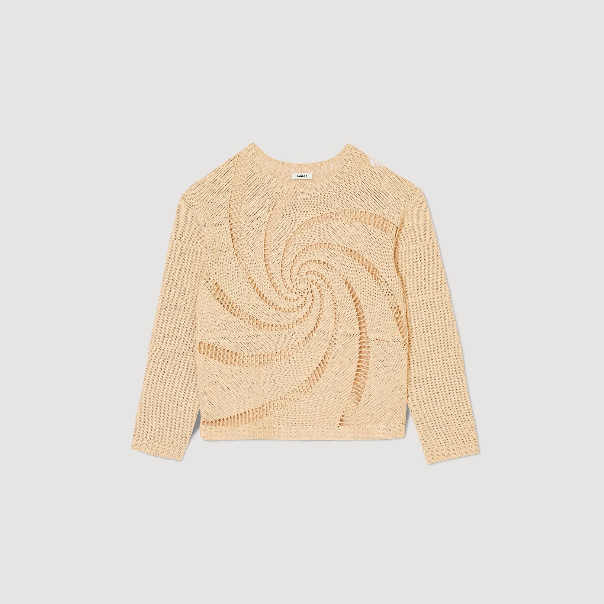 Cotton crochet spiral sweater