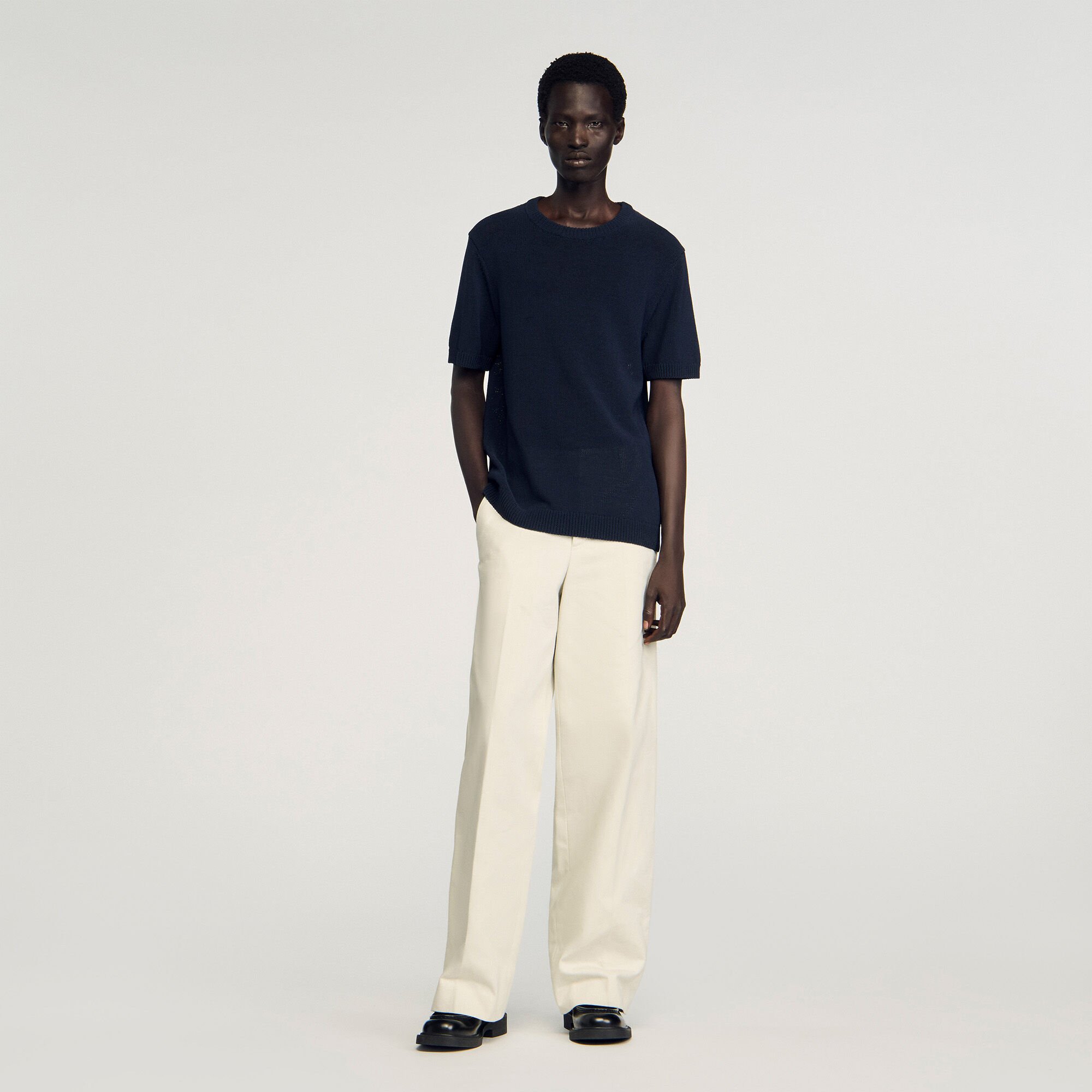 Fine knit T-shirt