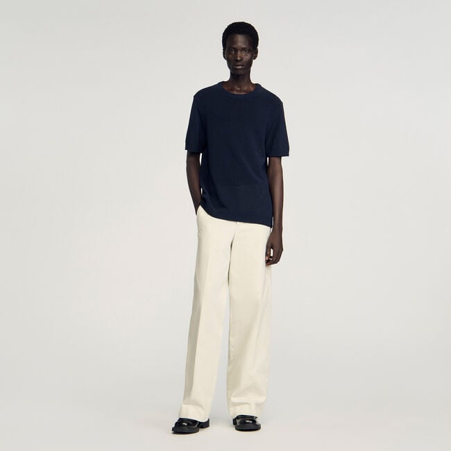Fine knit T-shirt