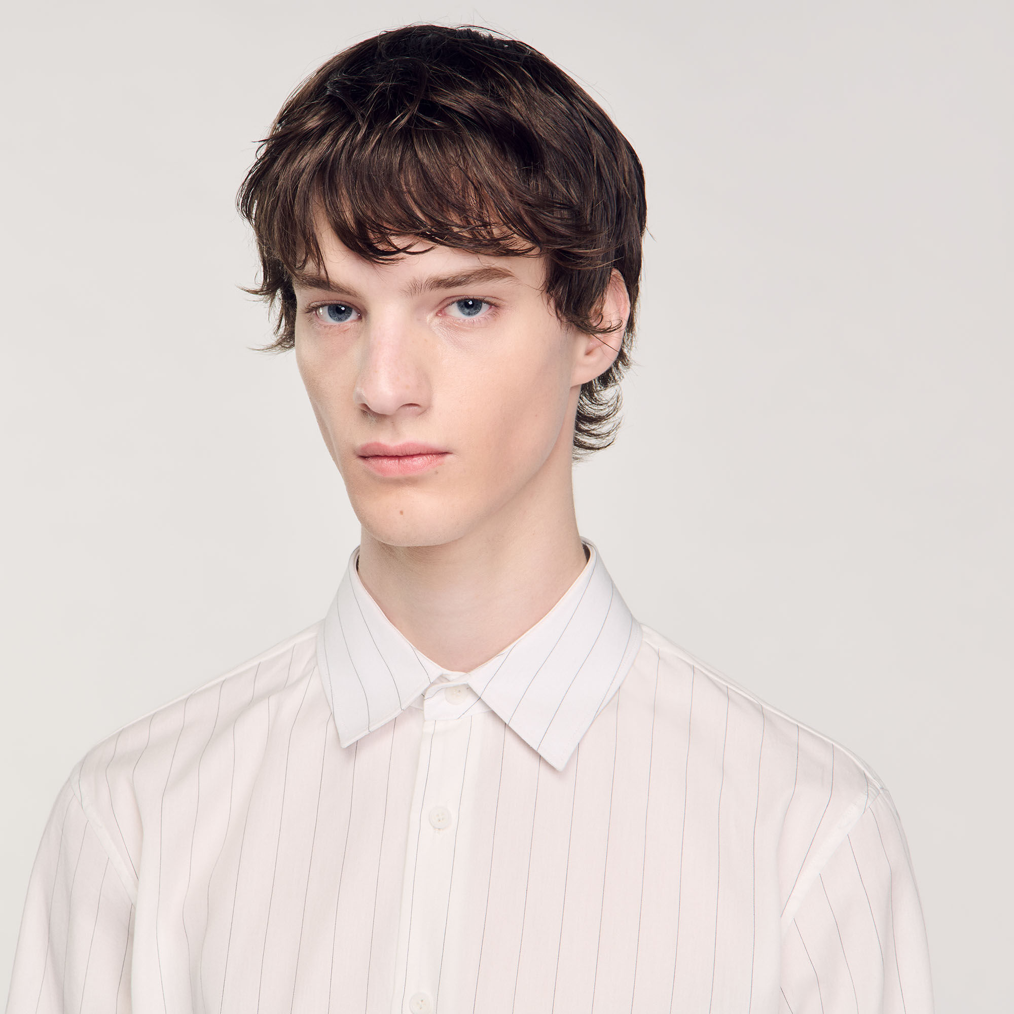 Striped shirt white / beige for Men | Sandro Paris