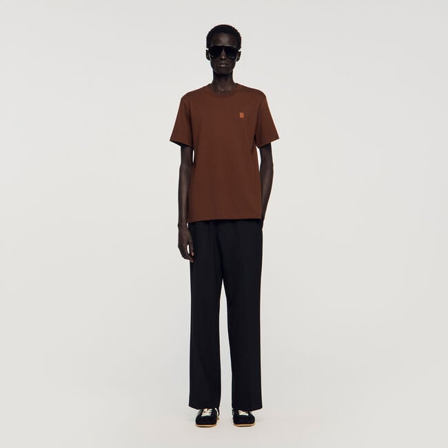 Leather logo T-shirt