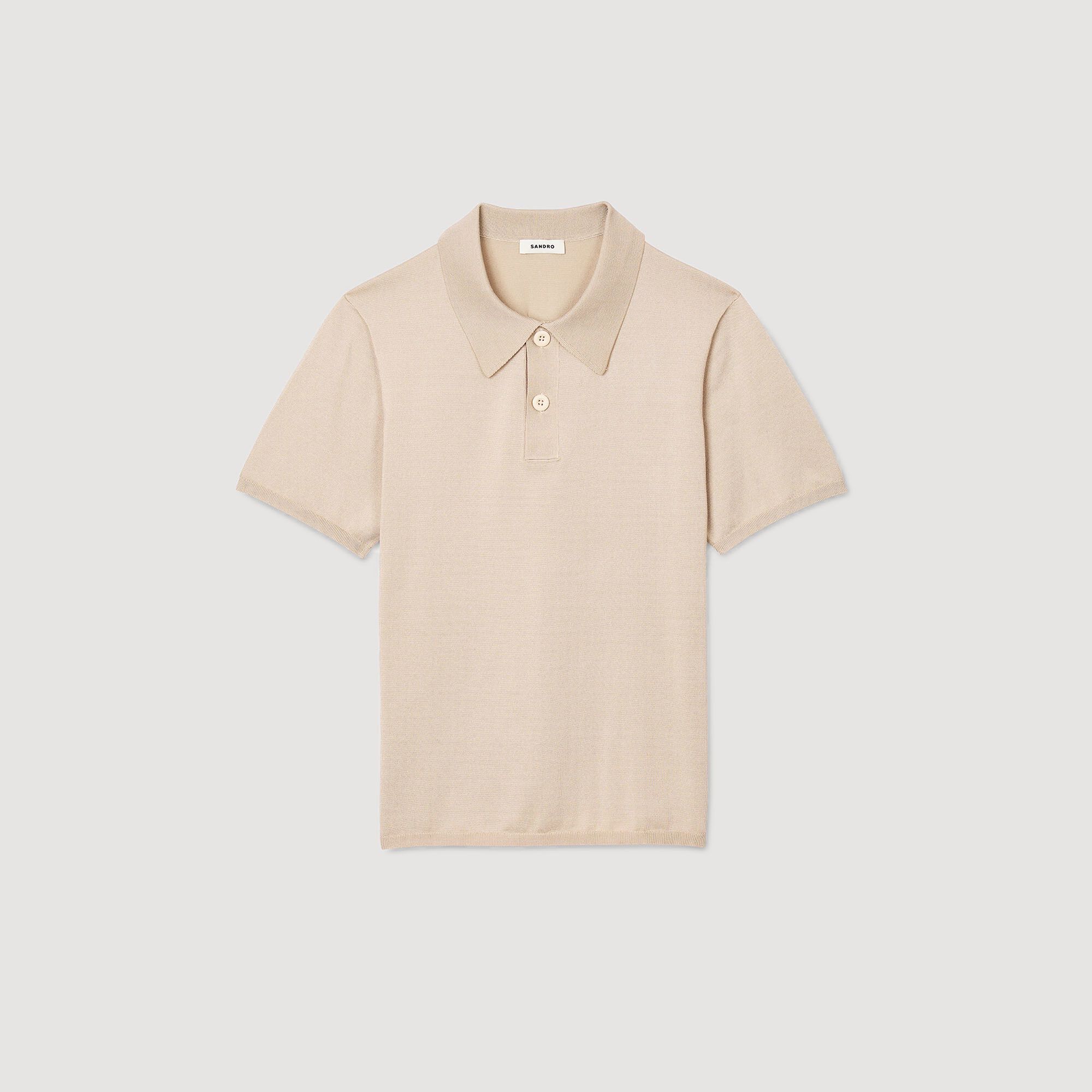 豪華で新しい Short-sleeve knitted polo shirt white / beige for Men ワンピース