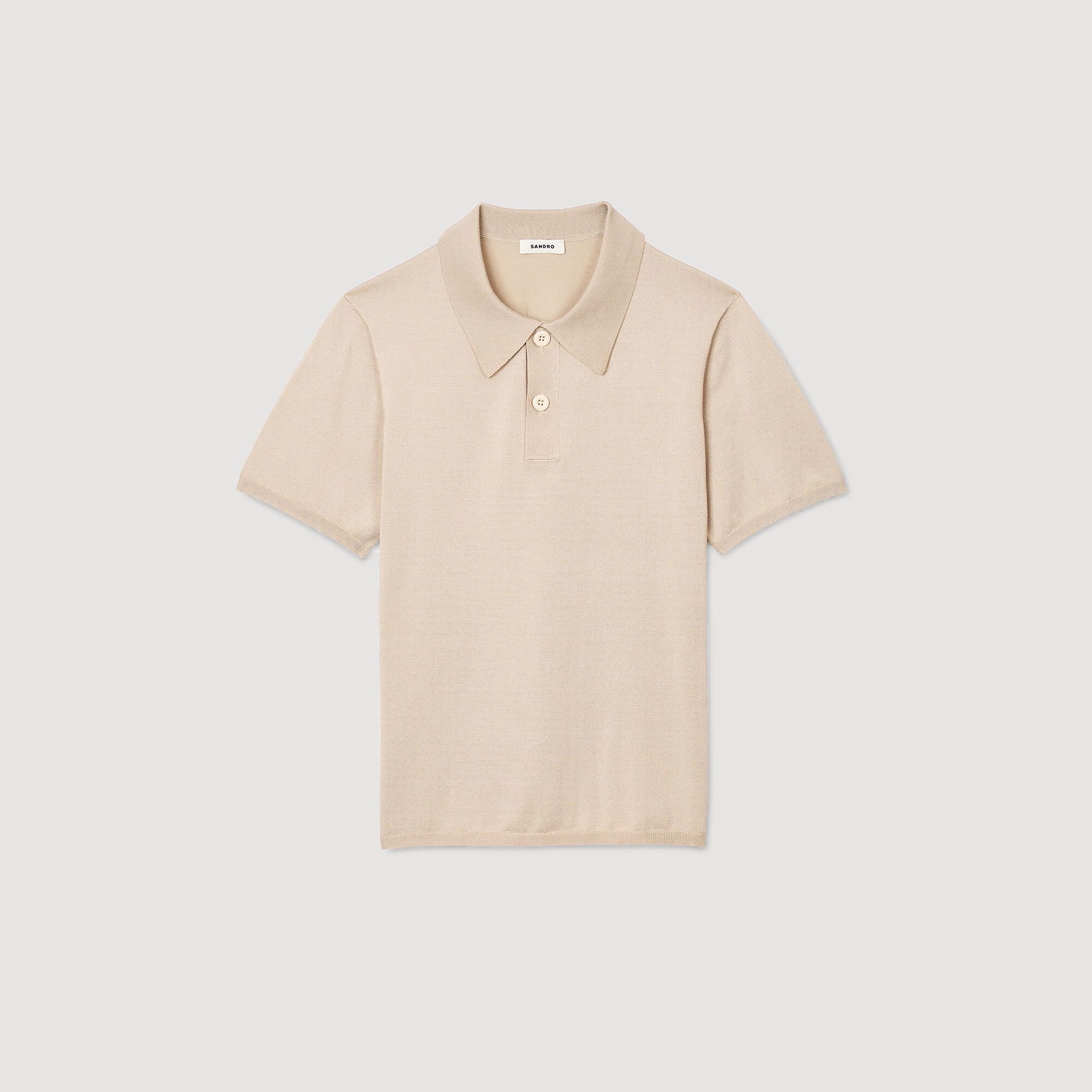 Short-sleeve knitted polo shirt
