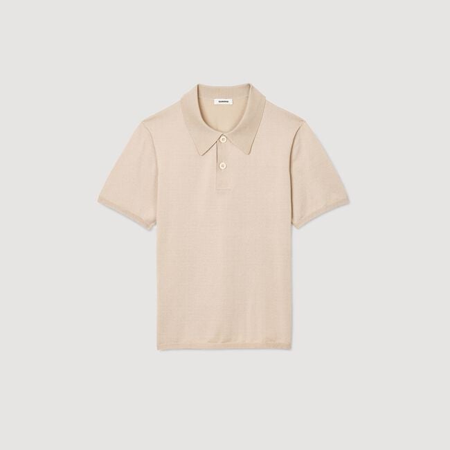 Short-sleeve knitted polo shirt