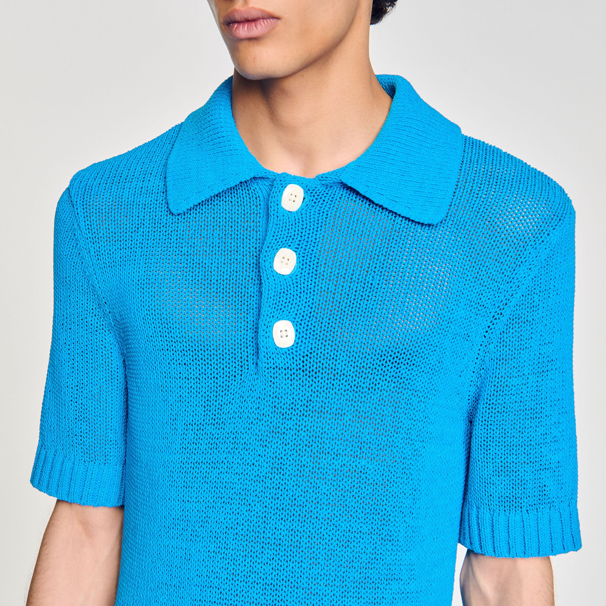 Knit polo shirt